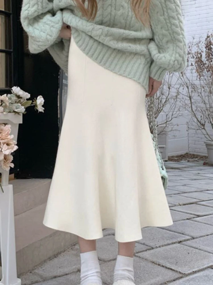HOUZHOU Knitted Mermaid Skirt Women Korean Fashion Autumn Winter Chic and Elegant Solid High Waist Sexy Slim Long Skirt Office
HOUZHOU Knitted Mermaid Skirt Women Korean Fashion Autumn Winter Chic and Elegant Solid High Waist Sexy Slim Long Skirt Office