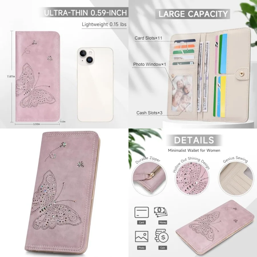 RFID Wallet Women Ultra Slim Thin Womens Wallet Compact Clutch Long Ladies Wallet for Women PURPLE
RFID Wallet Women Ultra Slim Thin Womens Wallet Compact Clutch Long Ladies Wallet for Women PURPLE