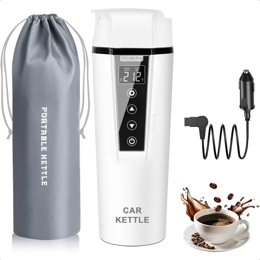 Car Electric Kettle: 12V 24V Portable Water Boiler Heated Travel MugMultiple Temperature Adjustable Coffee Tea Truck Cup with 3
Car Electric Kettle: 12V 24V Portable Water Boiler Heated Travel MugMultiple Temperature Adjustable Coffee Tea Truck Cup with 3
