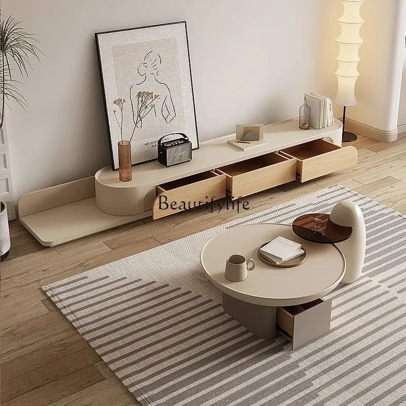 01Wabi Sand Cream Wind Coffee Table French Simple Round Coffee Table
01Wabi Sand Cream Wind Coffee Table French Simple Round Coffee Table