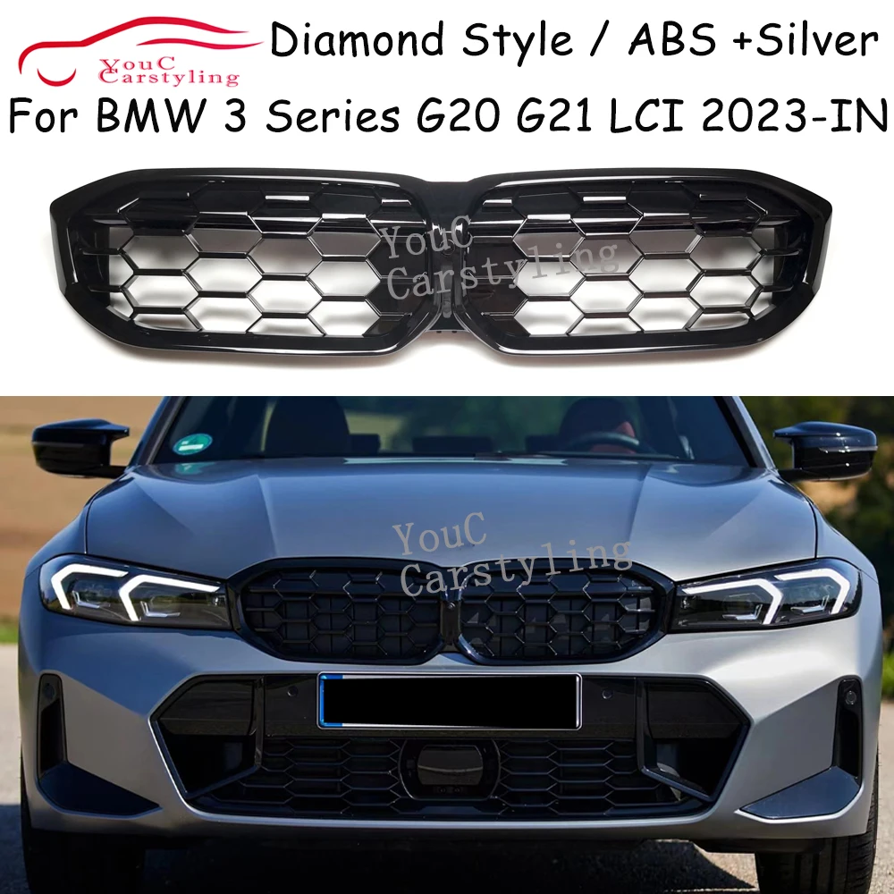 G20 Diamond Style Grille For BMW New 3 Series G20 G21 320i 325i 330i Front Bumper Replacement Grille Mesh 2023+LCI Black Silver
G20 Diamond Style Grille For BMW New 3 Series G20 G21 320i 325i 330i Front Bumper Replacement Grille Mesh 2023+LCI Black Silver