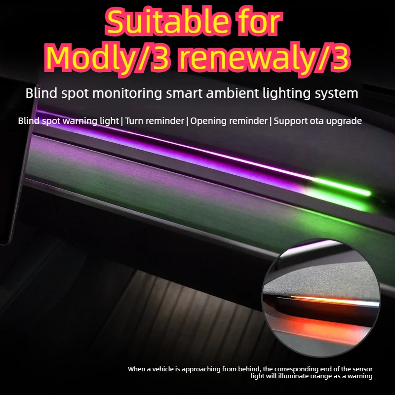 Blind Spot Monitoring Assist Warning Light Ambient Lamp Refit For Tesla Model 3 Model Y Highland 19-24 Lane Change Reminder
Blind Spot Monitoring Assist Warning Light Ambient Lamp Refit For Tesla Model 3 Model Y Highland 19-24 Lane Change Reminder