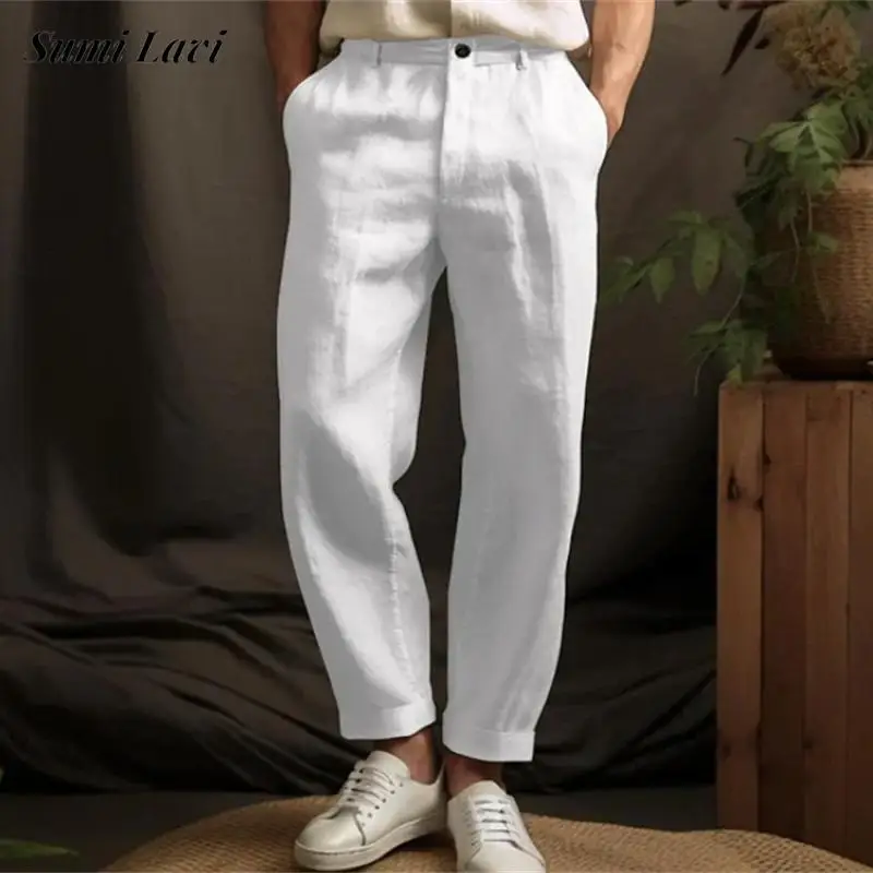Leisure Breathable Loose Linen Pants Mens Spring Summer Fashion Solid Color Straight Trousers Men New Casual Trousers Streetwear
Leisure Breathable Loose Linen Pants Mens Spring Summer Fashion Solid Color Straight Trousers Men New Casual Trousers Streetwear