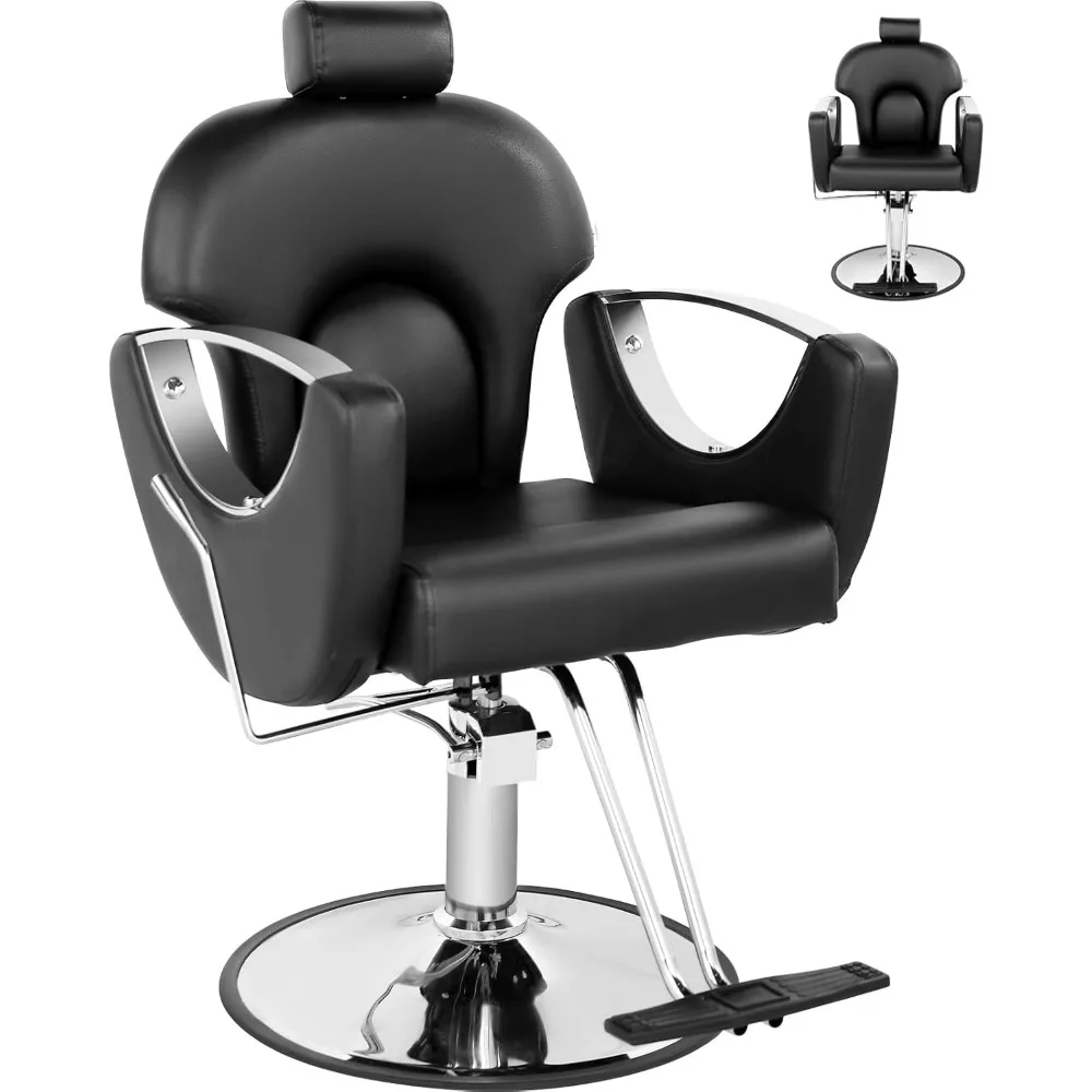 Salon Chair Barber Chair, 360° Swivel Adjustable Headrest Hydraulic Reclining Hair Armchair
Salon Chair Barber Chair, 360° Swivel Adjustable Headrest Hydraulic Reclining Hair Armchair