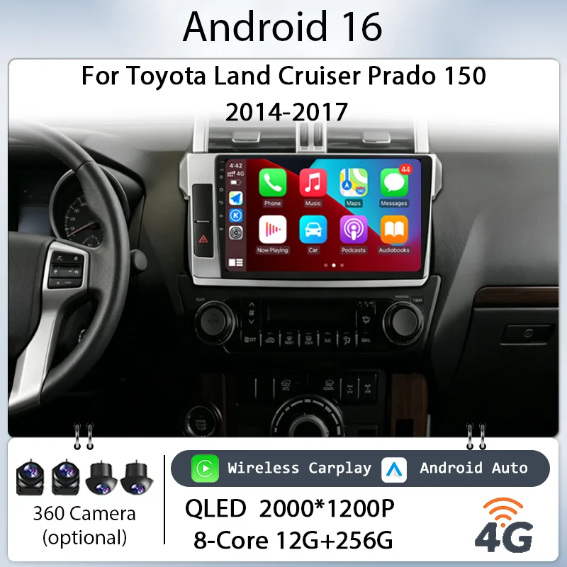 IPS HD Touch Screen Wireless CarPlay GPS Navi BT WiFi Multimedia Kit for Toyota Land Cruiser Prado 150 2014-2017 10" Android 16
IPS HD Touch Screen Wireless CarPlay GPS Navi BT WiFi Multimedia Kit for Toyota Land Cruiser Prado 150 2014-2017 10" Android 16