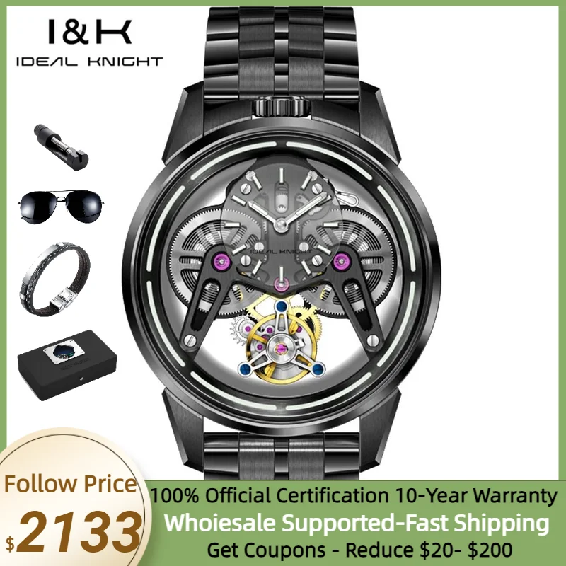 Ideal Knight Flywheel Movement Men's Watch Future Warrior Series Mechanical Watch Man Luxury TOP Black Steel Sapphire Mirror
Ideal Knight Flywheel Movement Men's Watch Future Warrior Series Mechanical Watch Man Luxury TOP Black Steel Sapphire Mirror