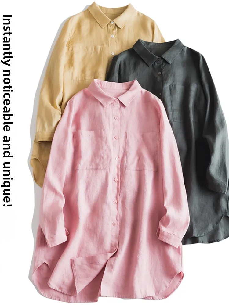 Loose Long Sleeve Shirt Women's Fashion Sun Protection Thin Outerwear Turn-down Collar Large Patch Pocket Midi Length Cotton ...
Loose Long Sleeve Shirt Women's Fashion Sun Protection Thin Outerwear Turn-down Collar Large Patch Pocket Midi Length Cotton ...