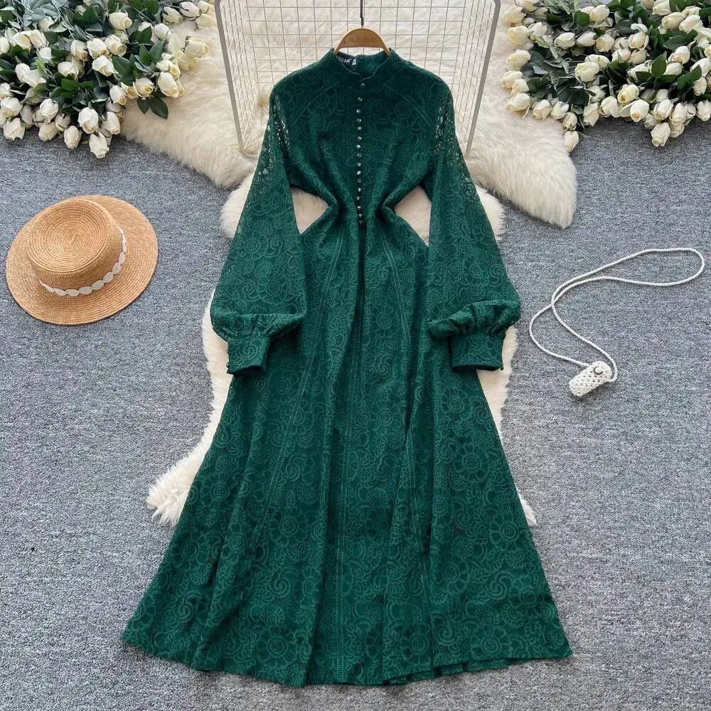 Sexy long sleeve Single Breasted lace dress vintage Elegant Women Party basics korean fashion fairycore dresses
Sexy long sleeve Single Breasted lace dress vintage Elegant Women Party basics korean fashion fairycore dresses
