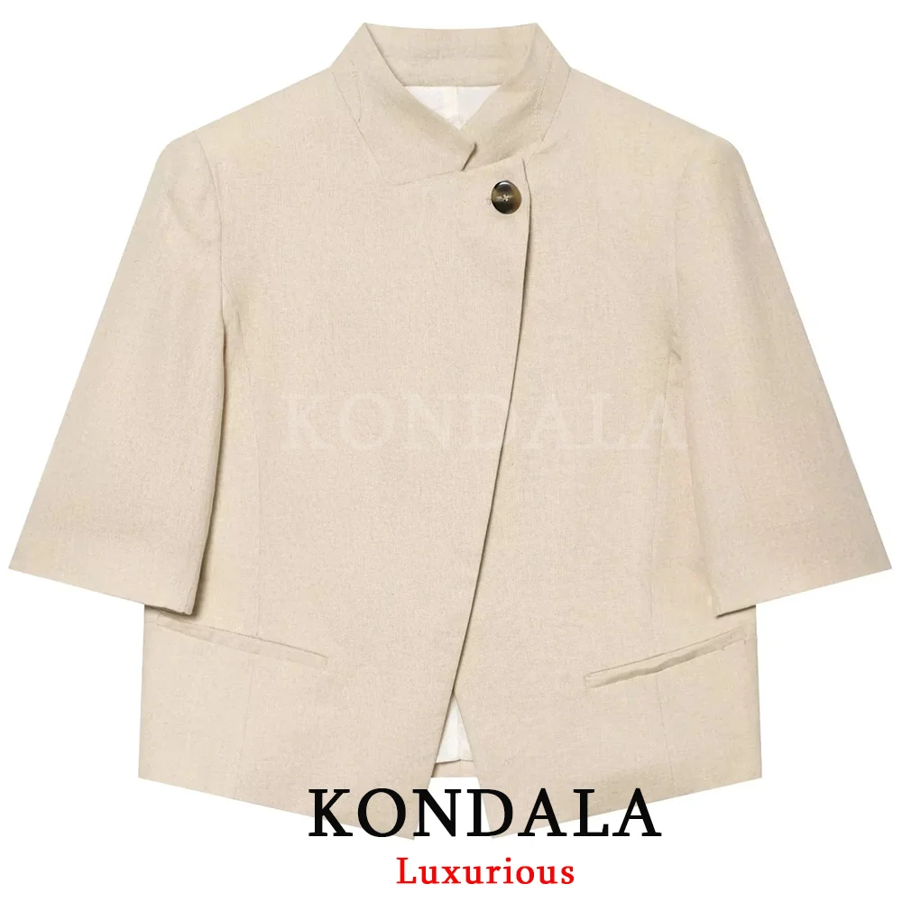 KONDALA Office Lady Casual Chic Women Blazer Stand Collar Single Button Loose Blazer Fashion 2026 Spring Summer Holiday Blazer
KONDALA Office Lady Casual Chic Women Blazer Stand Collar Single Button Loose Blazer Fashion 2026 Spring Summer Holiday Blazer