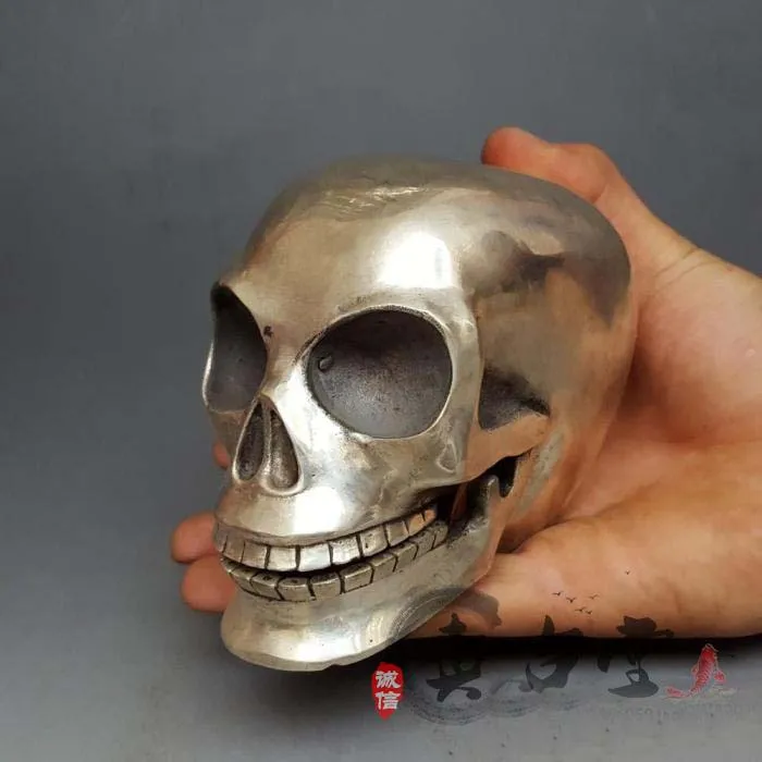 TOP collection # Home OFFICE Decor COOL art -old Vintage silver skull sculpture silver plating ART statue
TOP collection # Home OFFICE Decor COOL art -old Vintage silver skull sculpture silver plating ART statue