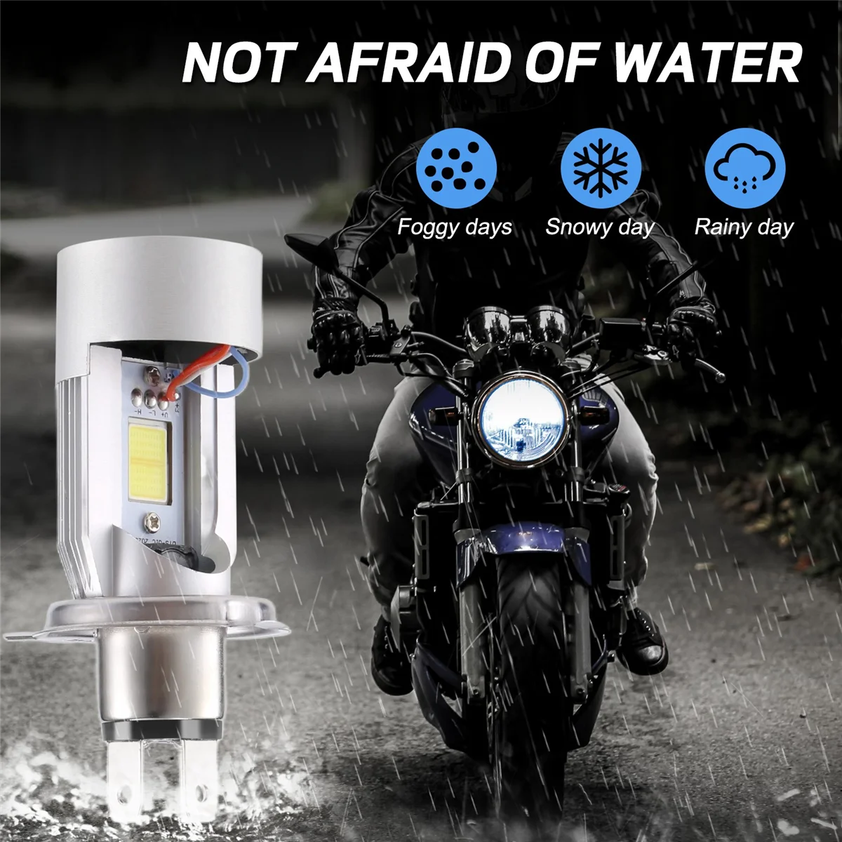 H4 LED Headlight Bulb Motorcycle Hi/Lo Beam with Angel Eye Daytime Running Light 25W 3000LM Super Bright 6000KJAS
H4 LED Headlight Bulb Motorcycle Hi/Lo Beam with Angel Eye Daytime Running Light 25W 3000LM Super Bright 6000KJAS