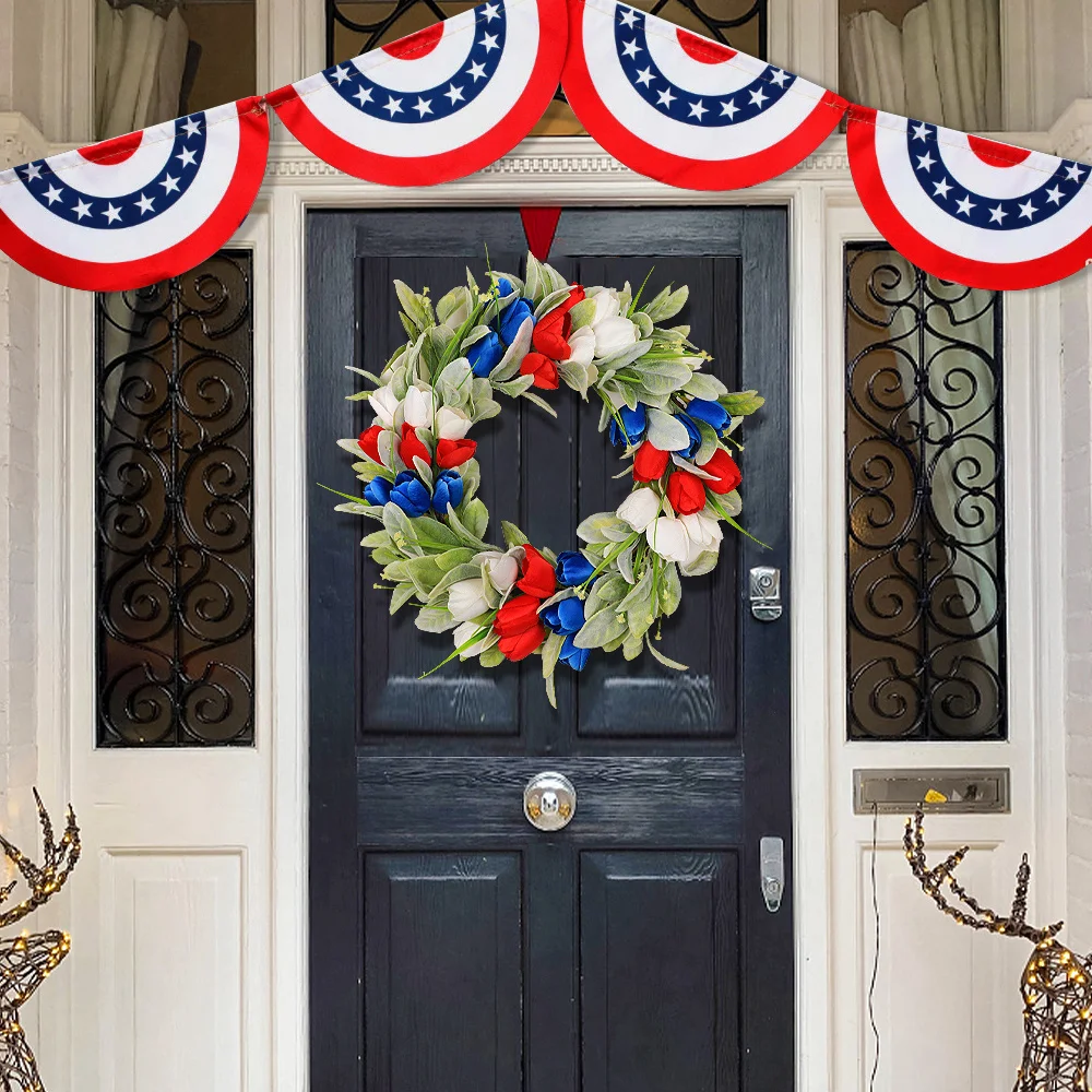 American Flag Floral Wreath Patriotic Wreath Artificial Tulip Rabbit Ears Leaves Memorial Day & 4Th of July Wreaths,
American Flag Floral Wreath Patriotic Wreath Artificial Tulip Rabbit Ears Leaves Memorial Day & 4Th of July Wreaths,