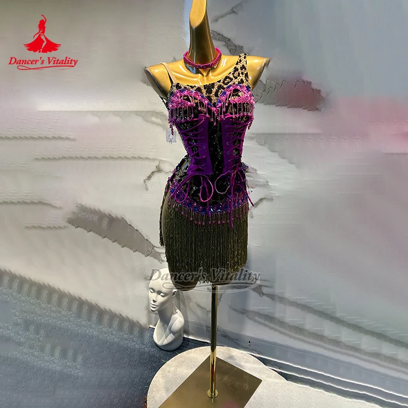 Leopard Print Chacha Sleeveless Backless Tassels Dress with Necklace Adult Latin Dance Perform Clothing Custom Dancer's Vitality
Leopard Print Chacha Sleeveless Backless Tassels Dress with Necklace Adult Latin Dance Perform Clothing Custom Dancer's Vitality