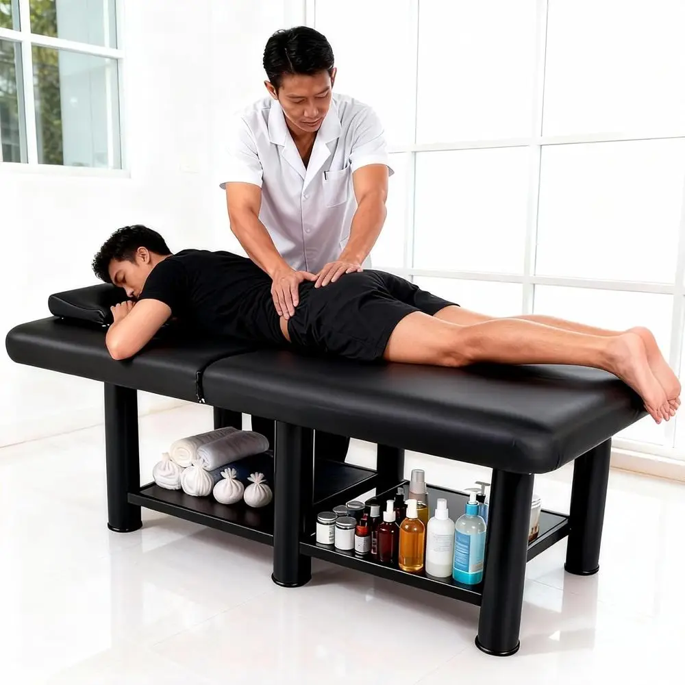 Heavy Duty 75L x 31.5W Massage Table with Adjustable Backrest for Spa, Medical, and Physical Therapy Use (Black)
Heavy Duty 75L x 31.5W Massage Table with Adjustable Backrest for Spa, Medical, and Physical Therapy Use (Black)