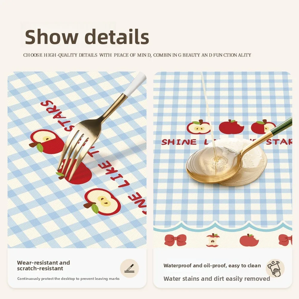 Пятностойкая дофаминовая скатерть, маслостойкая теплоизоляционная водонепроницаемая скатерть, мультяшная пластиковая квадратная скатерть для стола