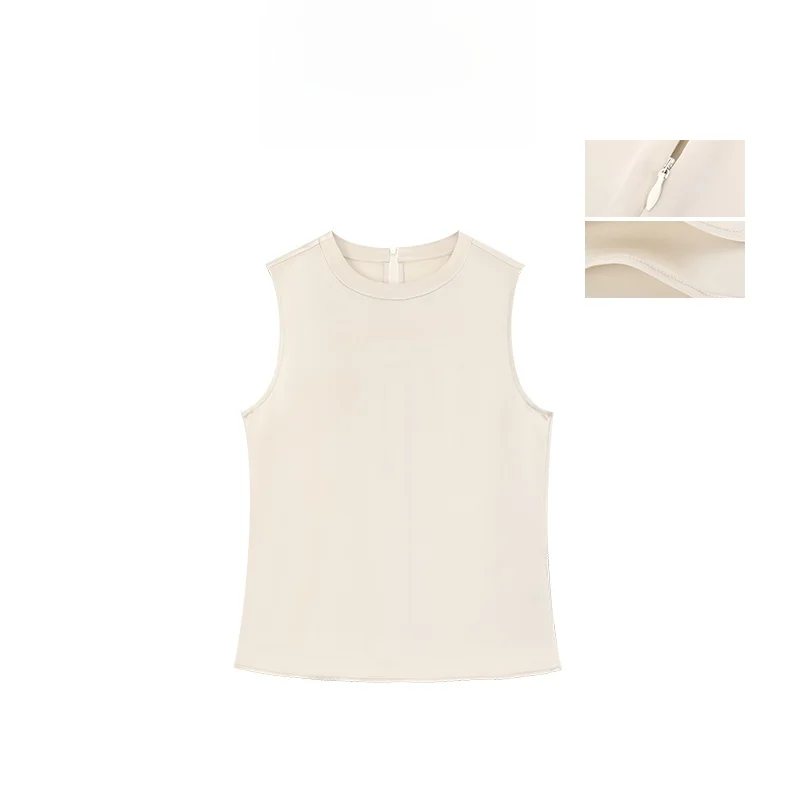 MANNALA Comfortable mat round Ne Vest Top Acetate Fabric Zipper Sle Versatile Straight Cut Single Piece Spring 2024
MANNALA Comfortable mat round Ne Vest Top Acetate Fabric Zipper Sle Versatile Straight Cut Single Piece Spring 2024