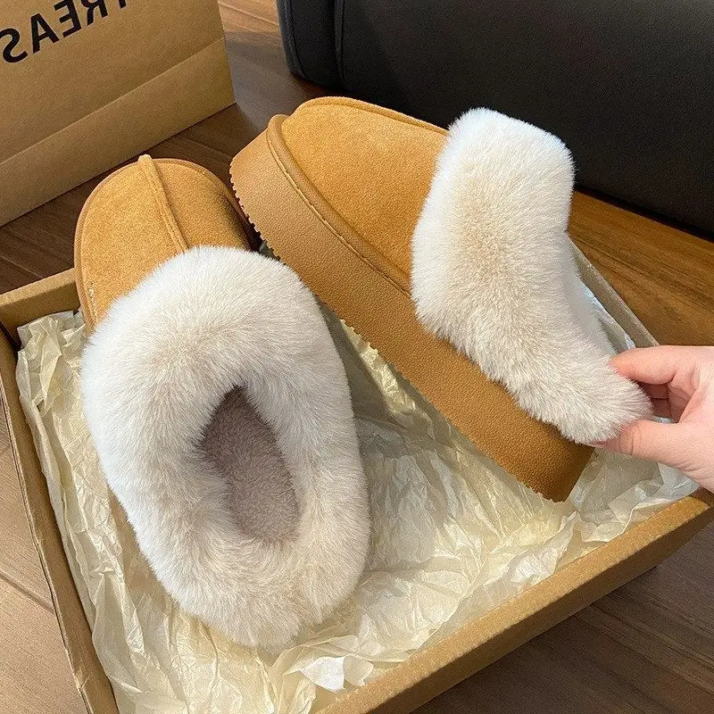 Retro Thick Bottom Fur Slippers Casual Outdoor Wear Winter Warm Footwear Women Head Cover Cotton Slippers Fashionable Autumn
Retro Thick Bottom Fur Slippers Casual Outdoor Wear Winter Warm Footwear Women Head Cover Cotton Slippers Fashionable Autumn
