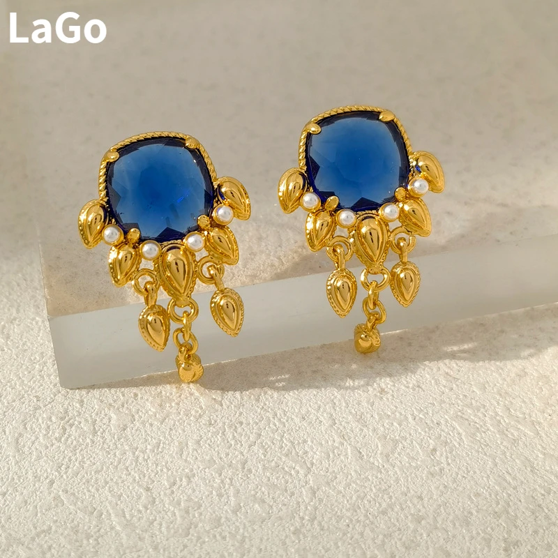 Fashion Jewelry Vintage Temperament Blue Glass Tassel Earrings For Women Party Gifts 2024 Trend New Hot Sale Accessories
Fashion Jewelry Vintage Temperament Blue Glass Tassel Earrings For Women Party Gifts 2024 Trend New Hot Sale Accessories