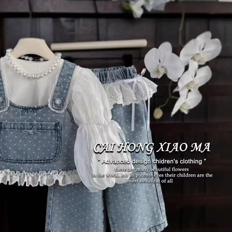 Children's Korean Version Clothing Spring New Girls' Set Girl Baby's Stylish Sweet Long Sleeved Shirt Vest Pants Three Piece Set
Children's Korean Version Clothing Spring New Girls' Set Girl Baby's Stylish Sweet Long Sleeved Shirt Vest Pants Three Piece Set