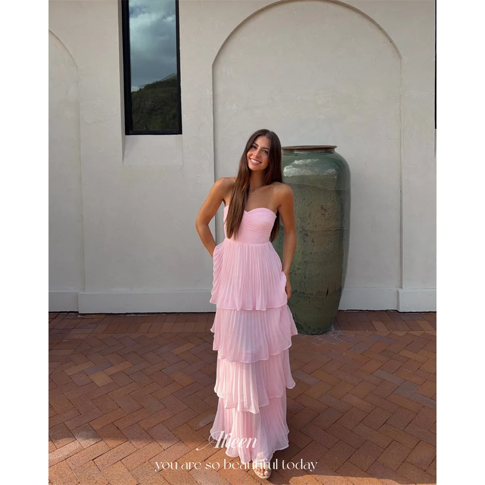 Aileen Chiffon Sweetheart Pink A-Line Elegant Evening Gown Luxury Formal Women's Ladies New Premium Designer Ruched Customized
Aileen Chiffon Sweetheart Pink A-Line Elegant Evening Gown Luxury Formal Women's Ladies New Premium Designer Ruched Customized