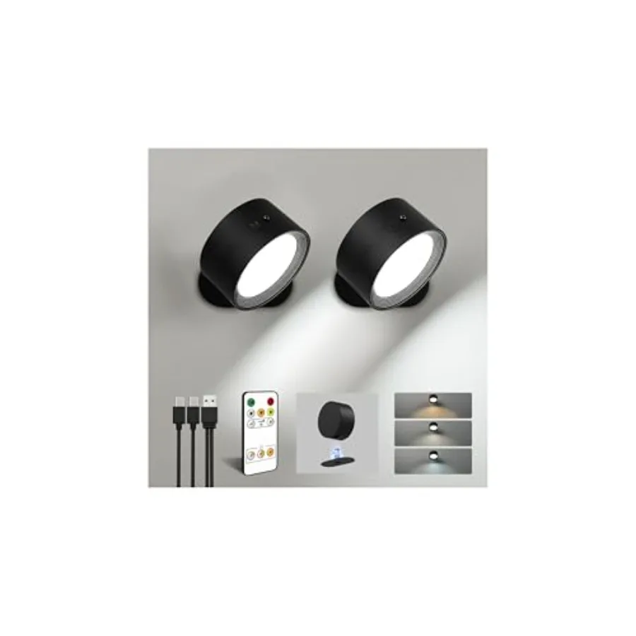 LED Wall Mounted Lights, Rechargeable Wall Sconces Lamp, 3 Color Temps and Remote and Touch, 360°Rotation Dimmable Cordl Wall L
LED Wall Mounted Lights, Rechargeable Wall Sconces Lamp, 3 Color Temps and Remote and Touch, 360°Rotation Dimmable Cordl Wall L