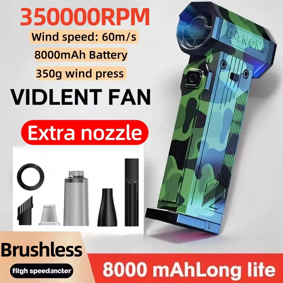 350000RPM Electric Air Blower Turbo Jet Fan Brushless Motor High-Speed Turbo Violent Fan USB Rechargeable Powerful Dust Blower
350000RPM Electric Air Blower Turbo Jet Fan Brushless Motor High-Speed Turbo Violent Fan USB Rechargeable Powerful Dust Blower
