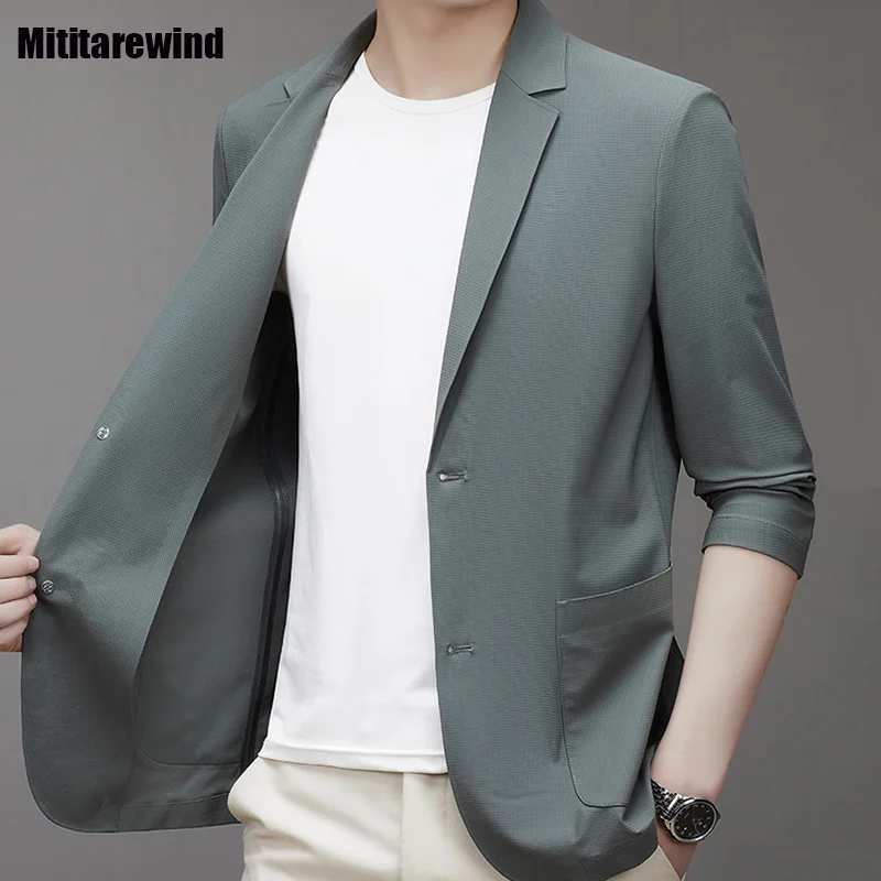 Spring Autumn Brand Mens Suit Jackets Luxury Business Causal Blazer Men Solid Seamless Non-ironing Suit High Quality Ropa Hombre
Spring Autumn Brand Mens Suit Jackets Luxury Business Causal Blazer Men Solid Seamless Non-ironing Suit High Quality Ropa Hombre
