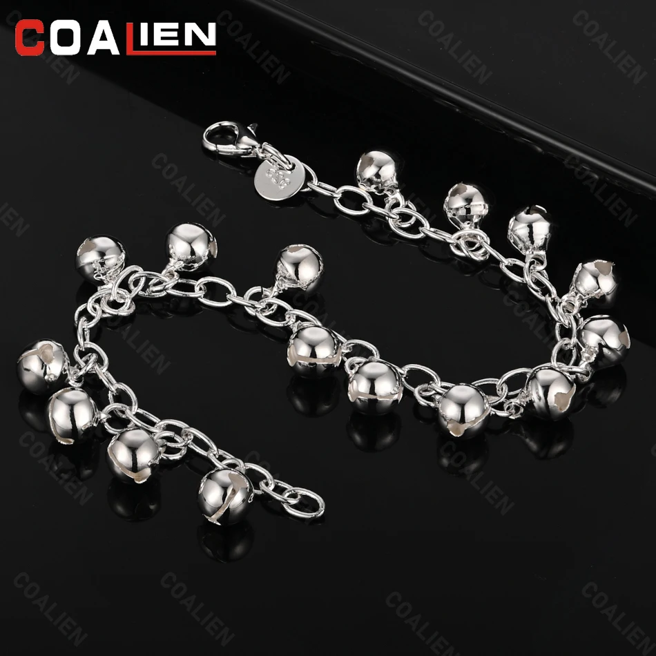 Coalien 925 Sterling Silver Hanging Fourteen Small Bell Bracelet Charm Women Jewelry
Coalien 925 Sterling Silver Hanging Fourteen Small Bell Bracelet Charm Women Jewelry