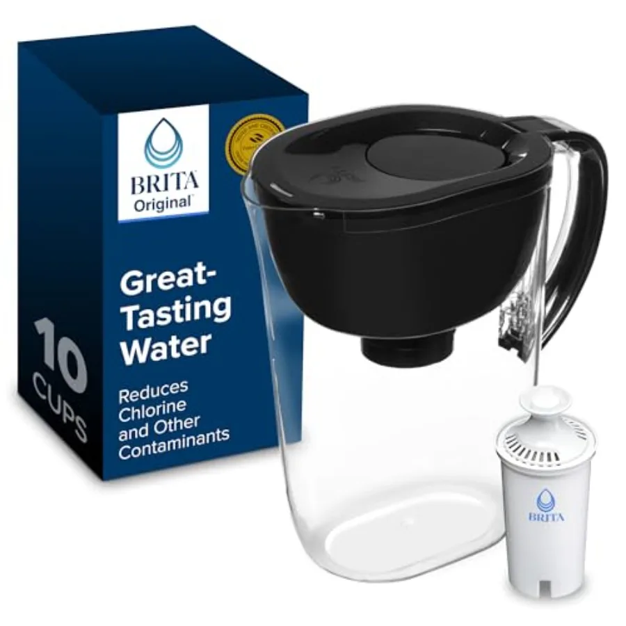 Large Water Filter Pitcher for Tap and Drinking Water with SmartLight Change Indicator, Includes 1 Standard Filter, BPA-Free, L
Large Water Filter Pitcher for Tap and Drinking Water with SmartLight Change Indicator, Includes 1 Standard Filter, BPA-Free, L