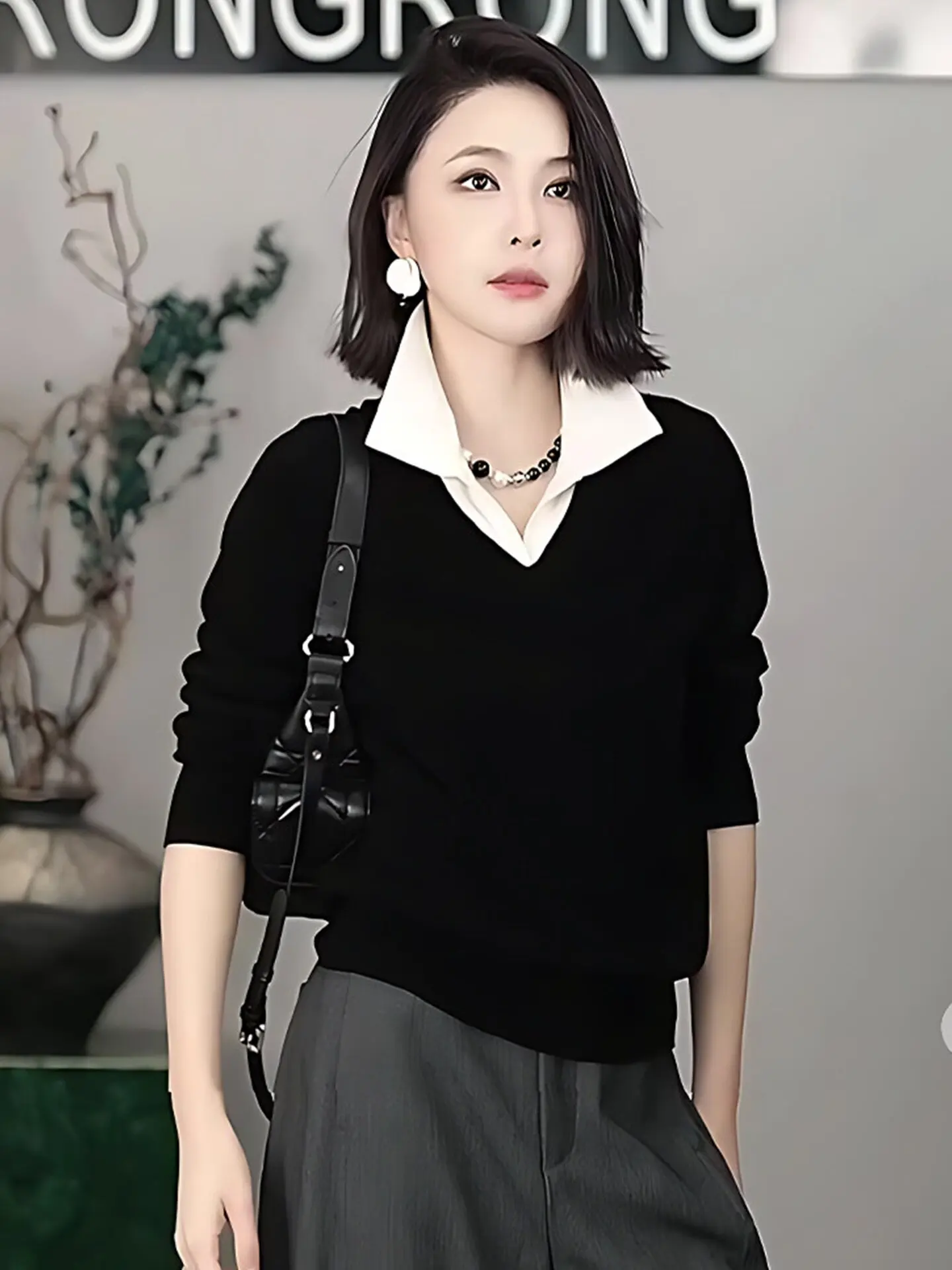 Sli Thiened Knitted Sweater Collar Color Blo Fake Two-Piece Loose Fit Korean Sle Winter Faionable Women's Top
Sli Thiened Knitted Sweater Collar Color Blo Fake Two-Piece Loose Fit Korean Sle Winter Faionable Women's Top