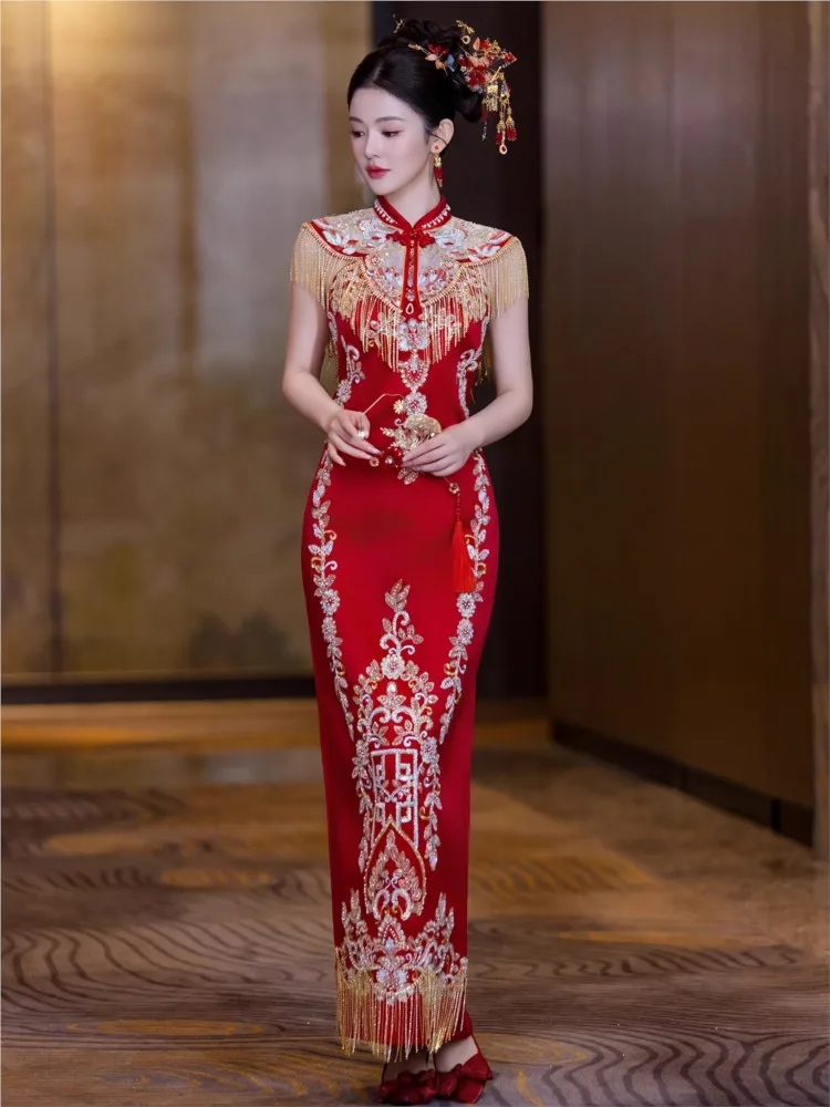 Новое красное платье Cheongsam в китайском стиле для тостов невесты, свадьба и помолвка в тяжелой промышленности для женщин
Новое красное платье Cheongsam в китайском стиле для тостов невесты, свадьба и помолвка в тяжелой промышленности для женщин