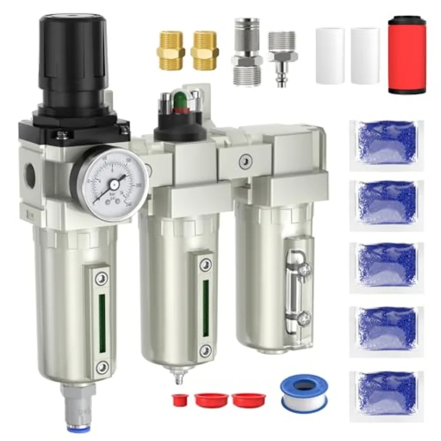 Промышленный трехступенчатый водоотделитель для воздушного компрессора 1/2 NPT с регулятором давления воздуха 0-240 PSI и фильтром для частиц
Промышленный трехступенчатый водоотделитель для воздушного компрессора 1/2 NPT с регулятором давления воздуха 0-240 PSI и фильтром для частиц