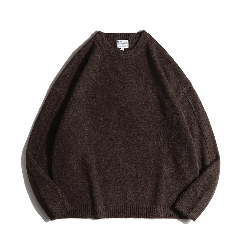 Beijie Men's American winter new solid color round neck sweater loose knitted couple tops
Beijie Men's American winter new solid color round neck sweater loose knitted couple tops