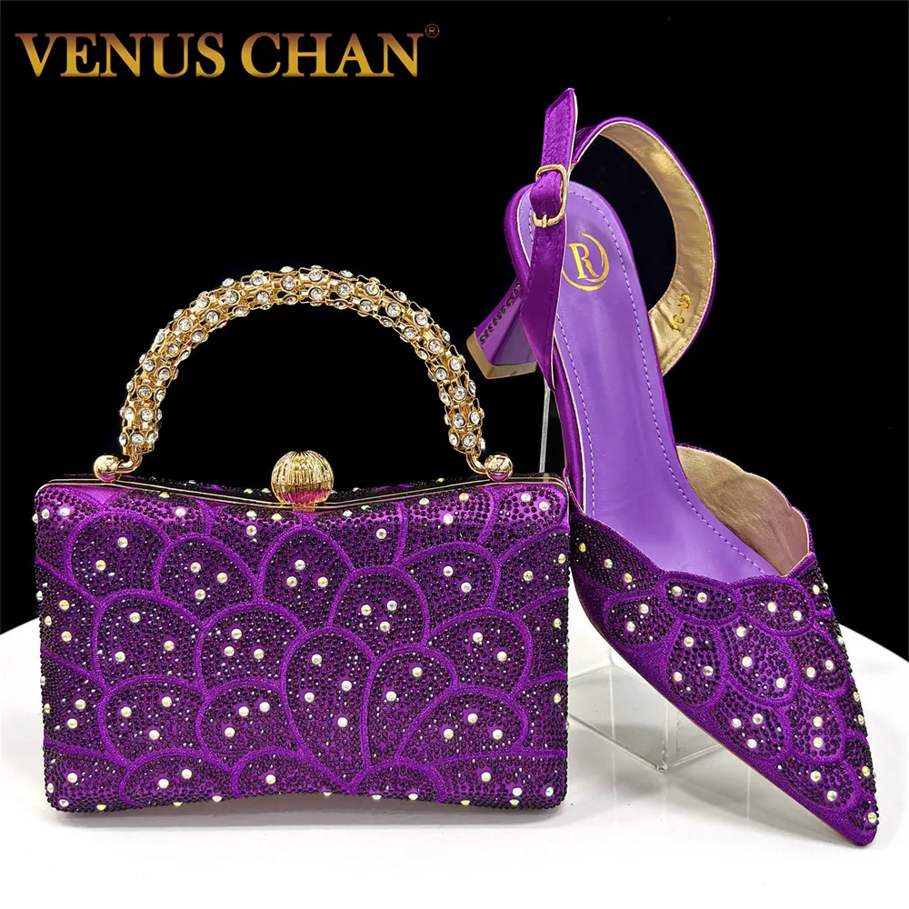 Venus Chan Italian shoes and handbags accessory set with rhinestone metal embellishments Wedding shoes Bridal shoes Designer
Venus Chan Italian shoes and handbags accessory set with rhinestone metal embellishments Wedding shoes Bridal shoes Designer
