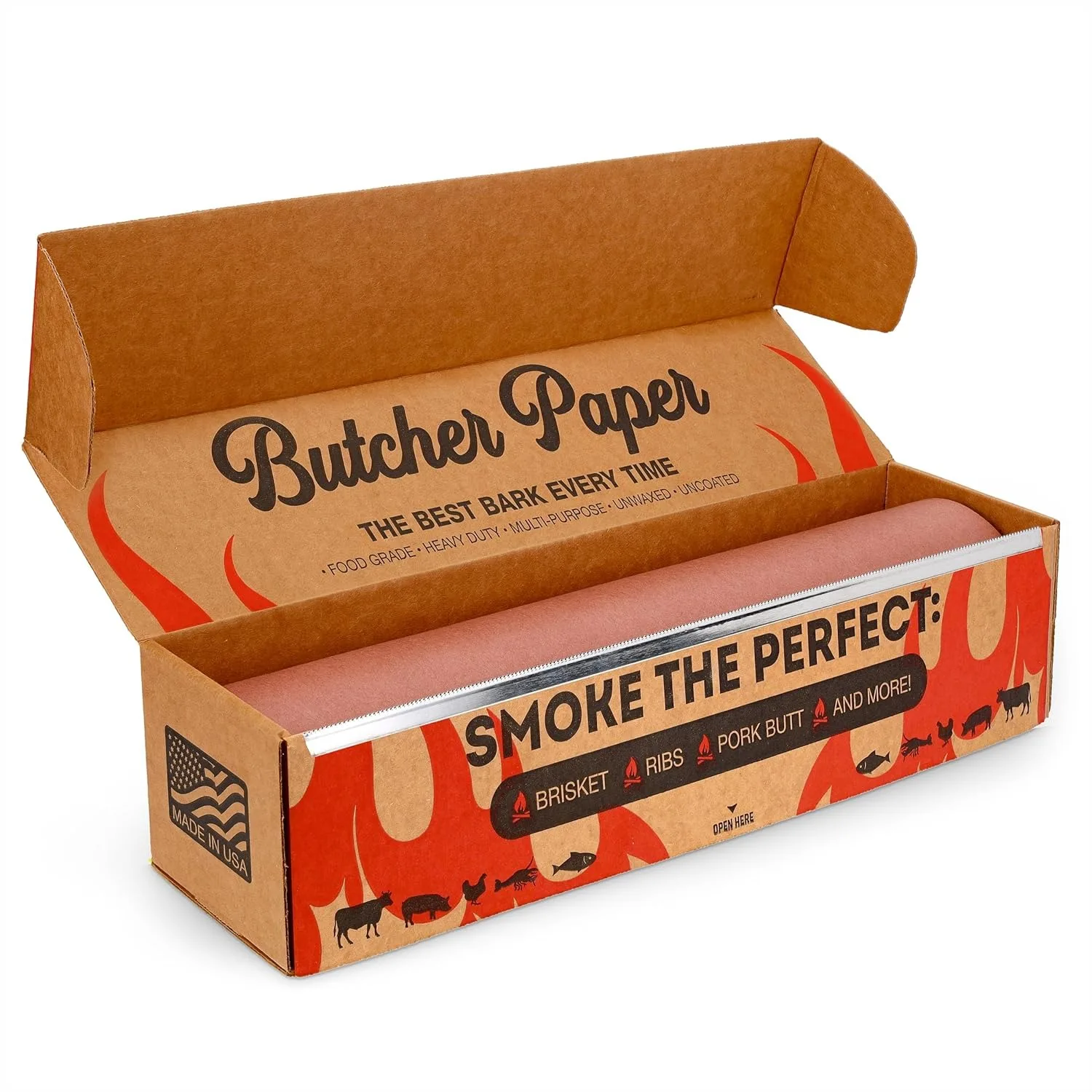 Pink Butcher Paper Roll with Dispenser Box, 18" x 175' for Smoker BBQ Grilling Smoking Meat - Unbleached Uncoated Unwaxed
Pink Butcher Paper Roll with Dispenser Box, 18" x 175' for Smoker BBQ Grilling Smoking Meat - Unbleached Uncoated Unwaxed