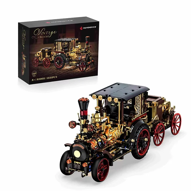 Retro Mechanical Steam Car Building Blocks Set with LED Lights MOC Vintage Home Decor Bricks Toy for Festival Gift
Retro Mechanical Steam Car Building Blocks Set with LED Lights MOC Vintage Home Decor Bricks Toy for Festival Gift