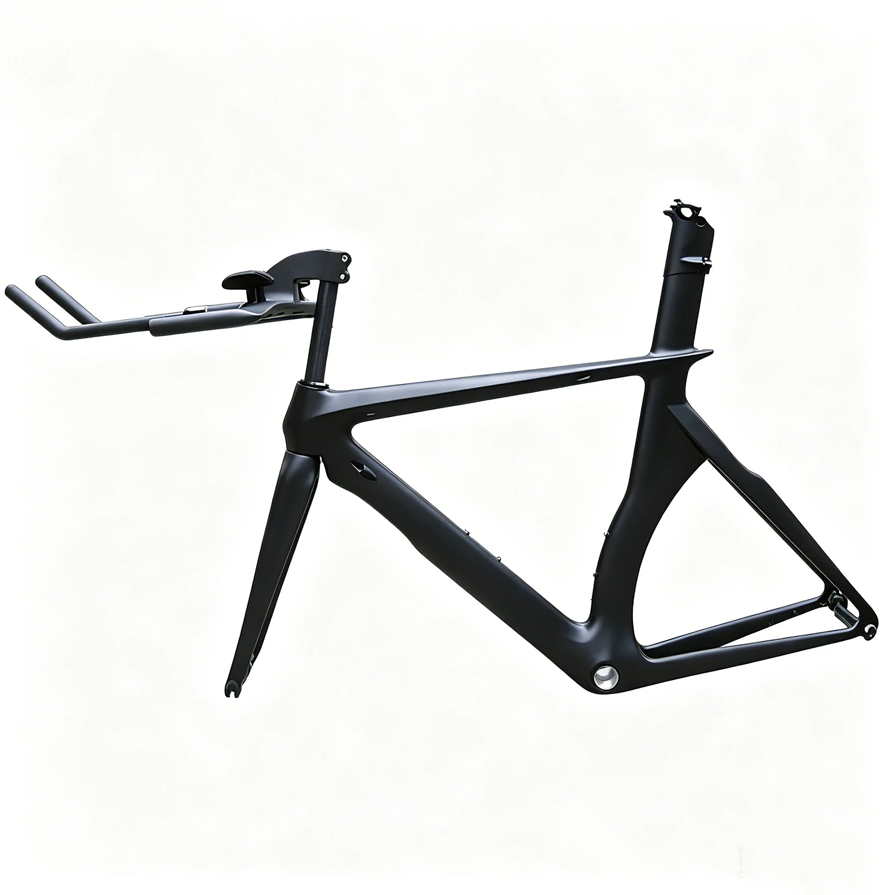 Black Carbon Triathlon Bike Frame Time Trial Cycle Frameset TT Frame Road Bicycle 700c With Aero Handlebar
Black Carbon Triathlon Bike Frame Time Trial Cycle Frameset TT Frame Road Bicycle 700c With Aero Handlebar