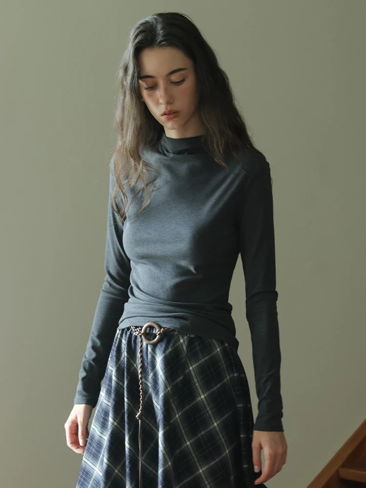 Women's Slim Fit Long Sleeve Base Shirt Half High Collar Versatile Warm Shoulder Appropriate Spring Style Layered Wear T-shirt
Women's Slim Fit Long Sleeve Base Shirt Half High Collar Versatile Warm Shoulder Appropriate Spring Style Layered Wear T-shirt
