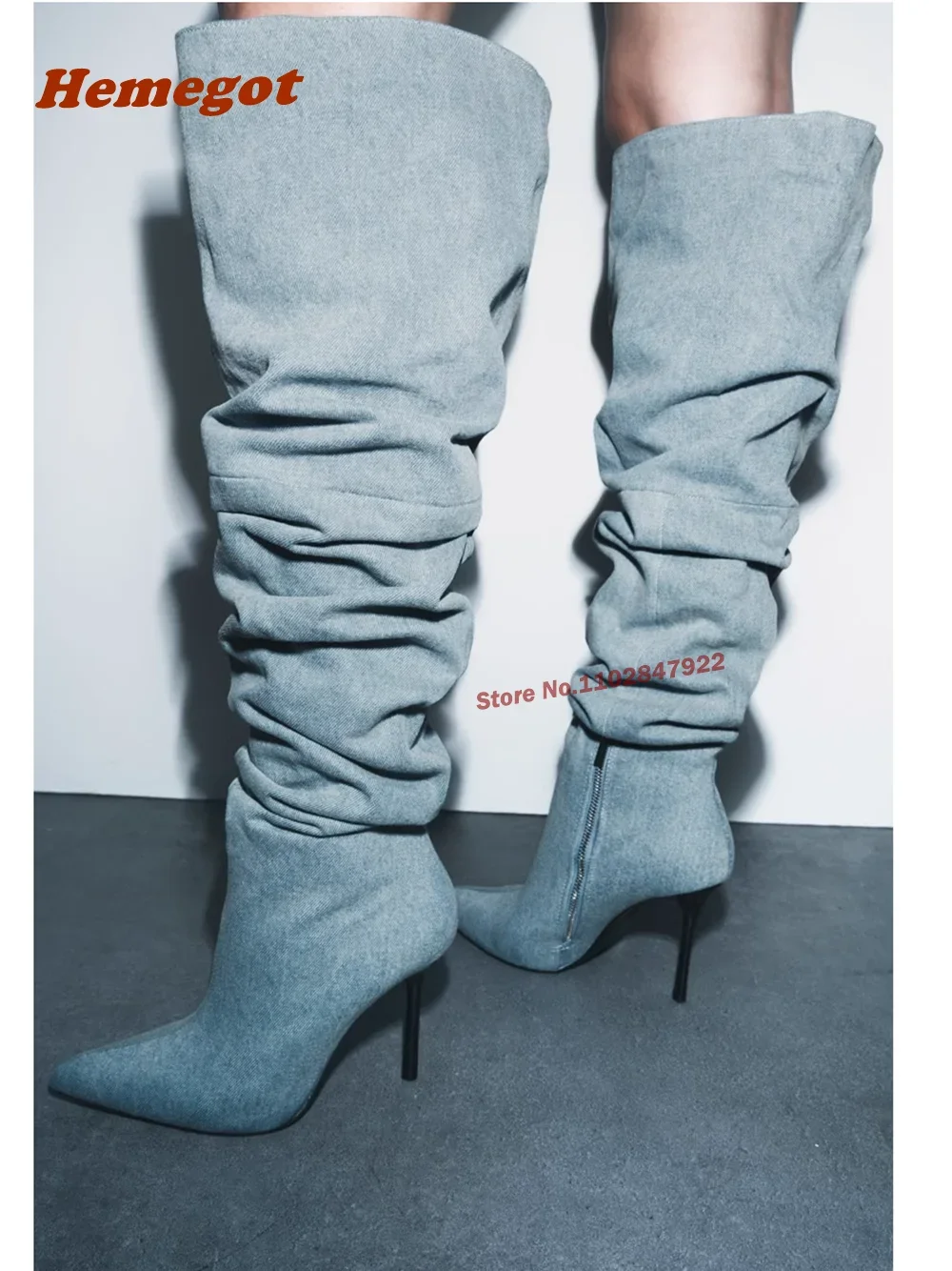 Denim Blue Pleated Boots Over The Knee Pointed Toe Thin Heels Boots for Women Newest 2024 Solid Leather Side Zipper Runway Shoes
Denim Blue Pleated Boots Over The Knee Pointed Toe Thin Heels Boots for Women Newest 2024 Solid Leather Side Zipper Runway Shoes