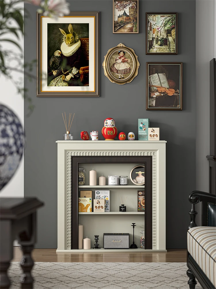 French retro fireplace decoration cream white modern living room European side cabinet American storage porch
French retro fireplace decoration cream white modern living room European side cabinet American storage porch