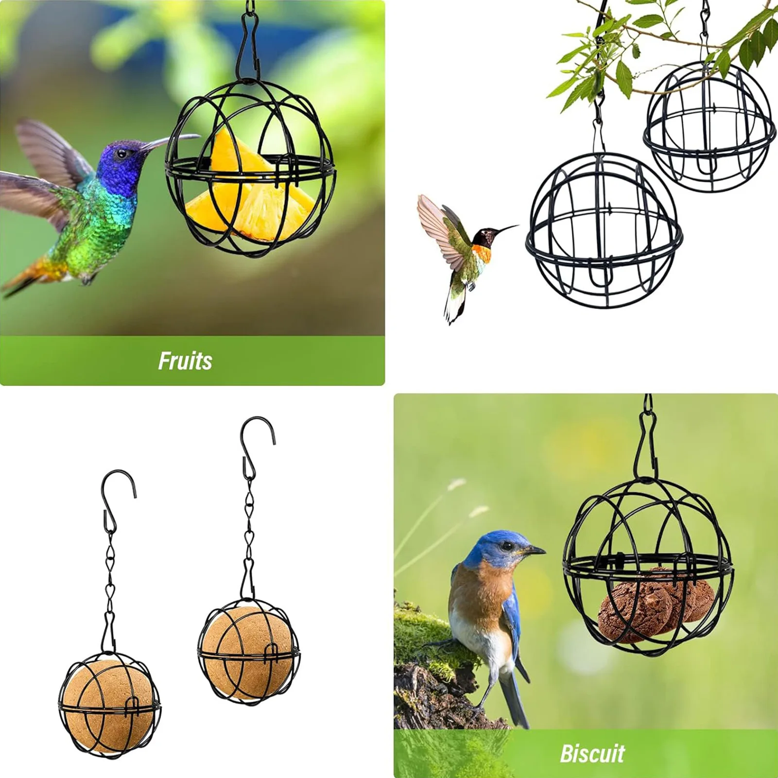 2pcs Fat Ball Shape Bird Feeders with S-shaped Hooks Metal Suet Ball Feeder for Outdoor Garden Wildlife Birds
2pcs Fat Ball Shape Bird Feeders with S-shaped Hooks Metal Suet Ball Feeder for Outdoor Garden Wildlife Birds