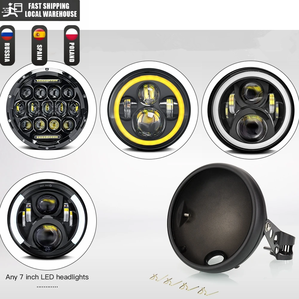 Universal 7" Led Motorcycle Headlight DRL Headlamp For Honda Yamaha Suzuki Victory Kawasaki 7.5 Inch Lamp Housing Accessories
Universal 7" Led Motorcycle Headlight DRL Headlamp For Honda Yamaha Suzuki Victory Kawasaki 7.5 Inch Lamp Housing Accessories