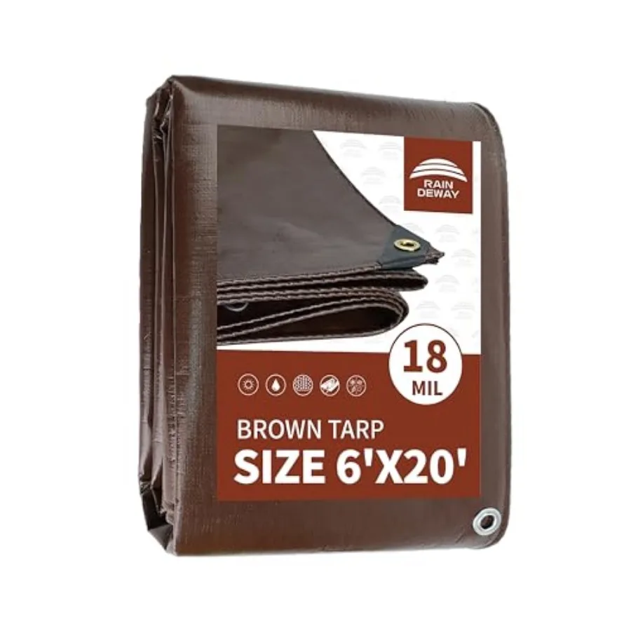 6x20 Feet Super Heavy Duty 18 Mil Poly Tarp Cover, UV Resistant, Weatherproof, Multipurpose Waterproof Poly Tarp with Grommets
6x20 Feet Super Heavy Duty 18 Mil Poly Tarp Cover, UV Resistant, Weatherproof, Multipurpose Waterproof Poly Tarp with Grommets