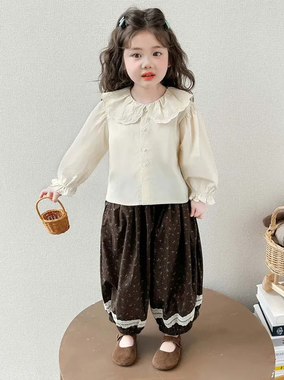 Spring Autumn Floral Casual Pants Tee Piece Set Loose Sle Faionable Girl's Clothing Knot round Ne irt
Spring Autumn Floral Casual Pants Tee Piece Set Loose Sle Faionable Girl's Clothing Knot round Ne irt