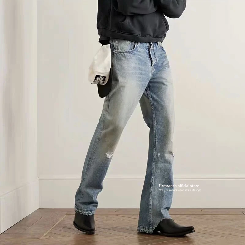 Firmranch Spring Summer Autumn 2024 ERD Wash Whiten Blue Vintage Worn Jeans For Men Women High Street Straight Denim Pants
Firmranch Spring Summer Autumn 2024 ERD Wash Whiten Blue Vintage Worn Jeans For Men Women High Street Straight Denim Pants