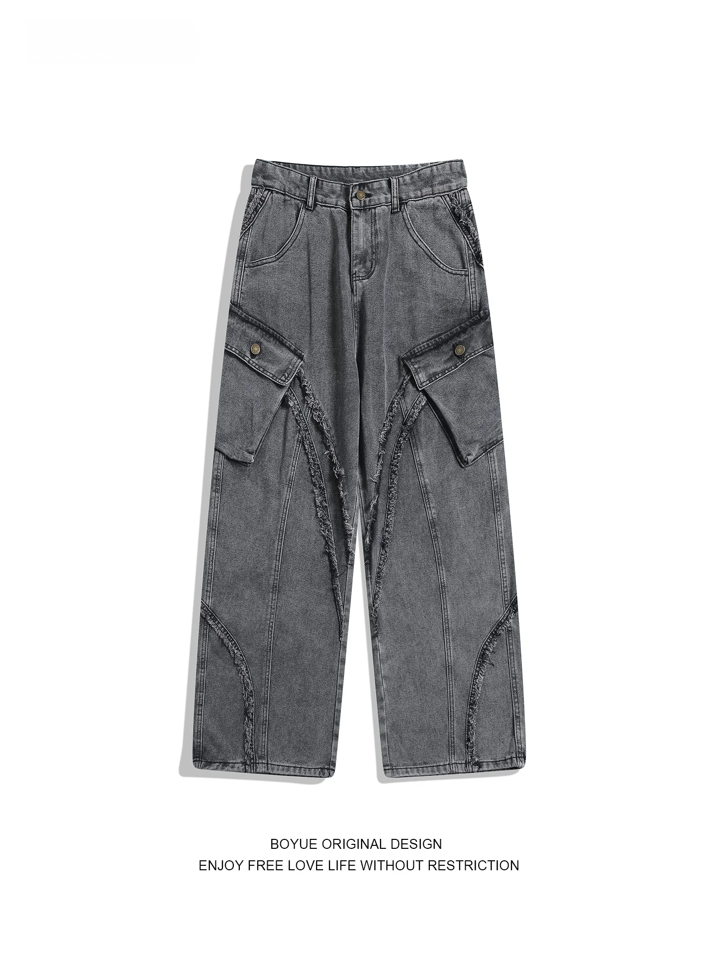 BOYUE American Workwear Sle Patchwork Jeans Loose Wide Leg Long Trousers for Men And Women with Multiple kets Casual Cot...
BOYUE American Workwear Sle Patchwork Jeans Loose Wide Leg Long Trousers for Men And Women with Multiple kets Casual Cot...