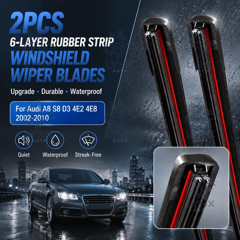 2Pcs 6-Layer Rubber Strip Windshield Wiper Blades Upgrade Durable Waterproof For Audi A8 S8 D3 4E2 4E8 2002-2010
2Pcs 6-Layer Rubber Strip Windshield Wiper Blades Upgrade Durable Waterproof For Audi A8 S8 D3 4E2 4E8 2002-2010