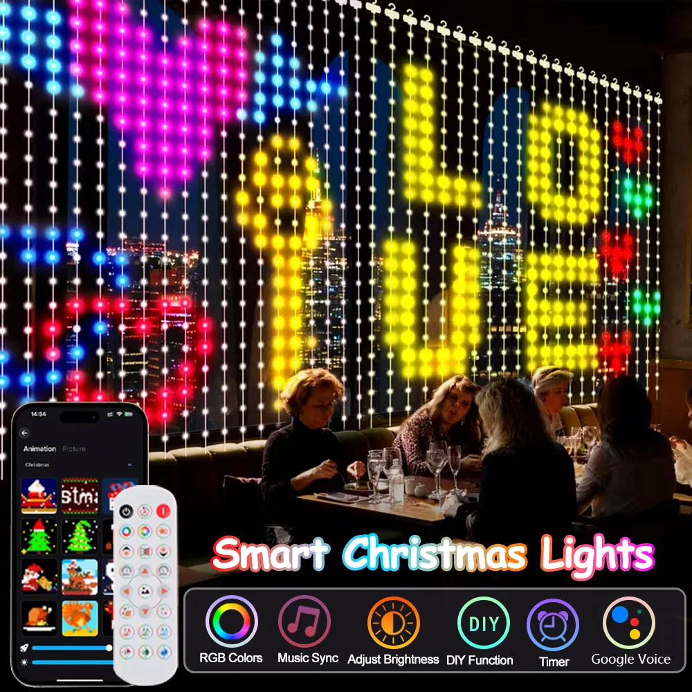 3x3M Smart LED Curtain Lights, 400 LEDs RGBIC Color Changing Wall Lights, Indoor Dynamic DIY Pattern LED String Lights
3x3M Smart LED Curtain Lights, 400 LEDs RGBIC Color Changing Wall Lights, Indoor Dynamic DIY Pattern LED String Lights