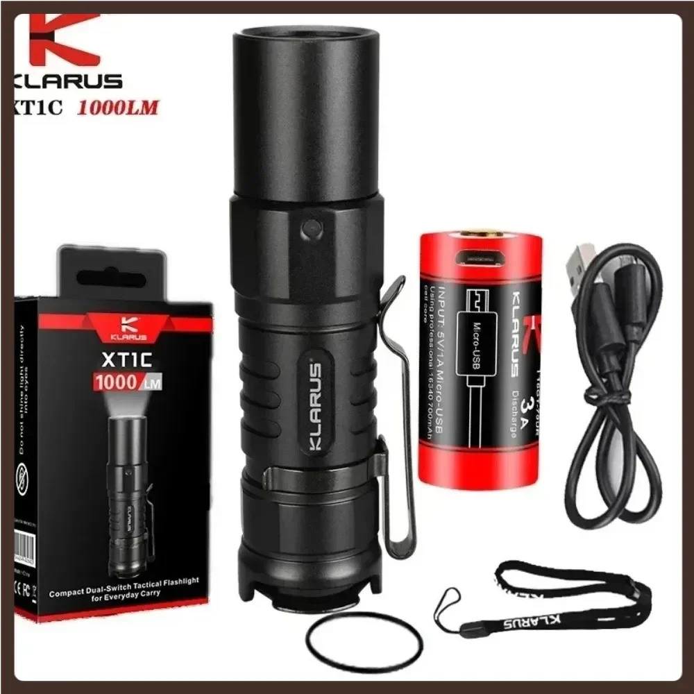 KLARUS XT1C Mini Flashlight Rechargeable 1000Llumens Compact Dual-Switch Tactical Torch With 16340 Battery
KLARUS XT1C Mini Flashlight Rechargeable 1000Llumens Compact Dual-Switch Tactical Torch With 16340 Battery