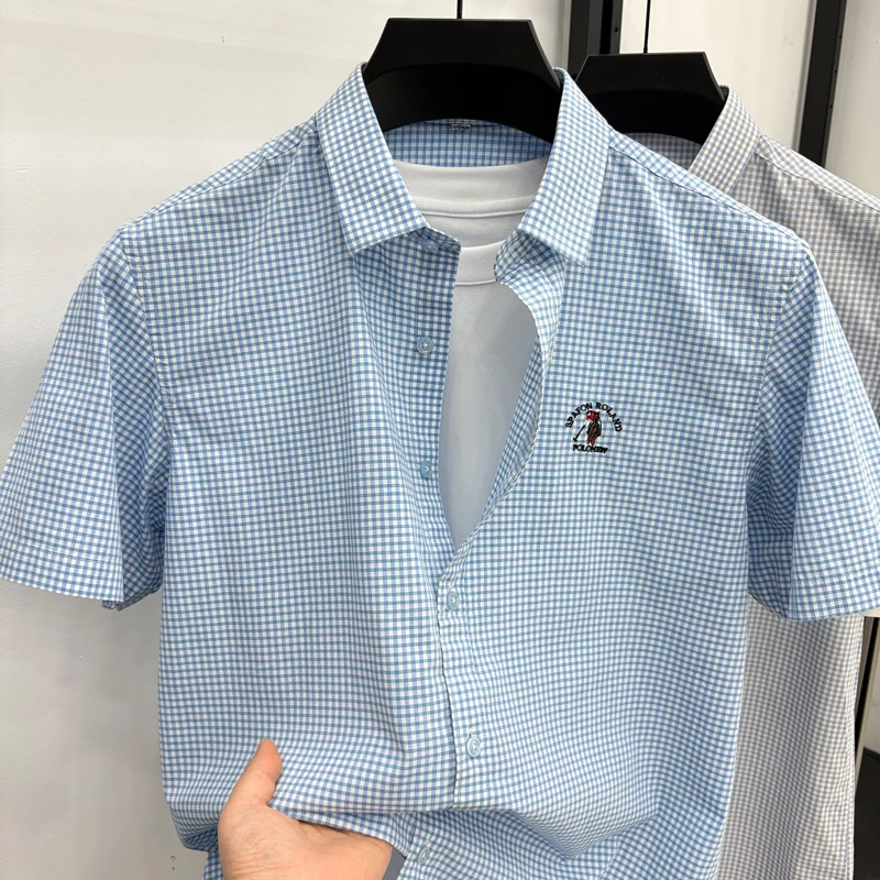 Cotton Embroidered Checkered Shirt Men's Short Sleeved Lapel Business Casual Breathable Shirt
Cotton Embroidered Checkered Shirt Men's Short Sleeved Lapel Business Casual Breathable Shirt